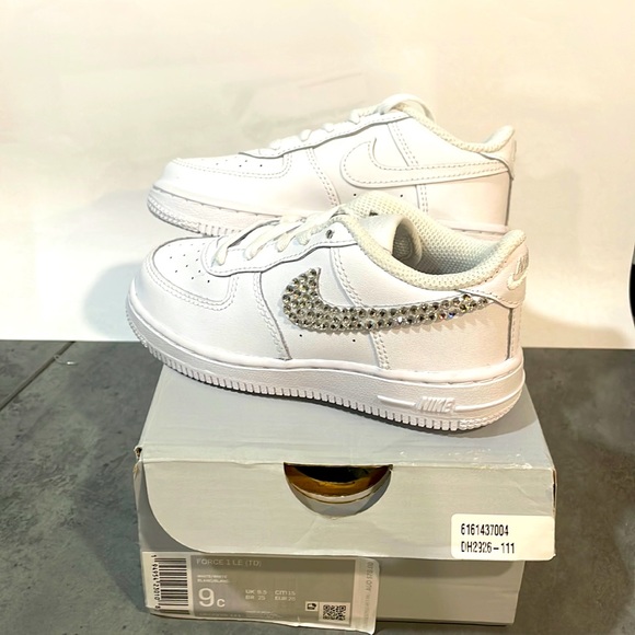 Child Nike Air Force 1 with Swarovski custom bling.